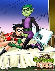 Teen Titans try perverted man-on-man gangbanging