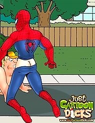 Spider-Man drills the laziest fat-ass toon fuckers